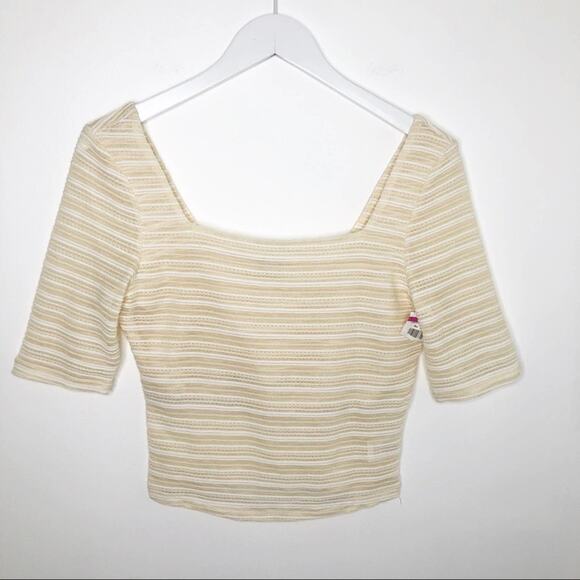 NSR | NEW Stripe Shelly Stretch Knit Top Size Medium - Picture 2 of 6